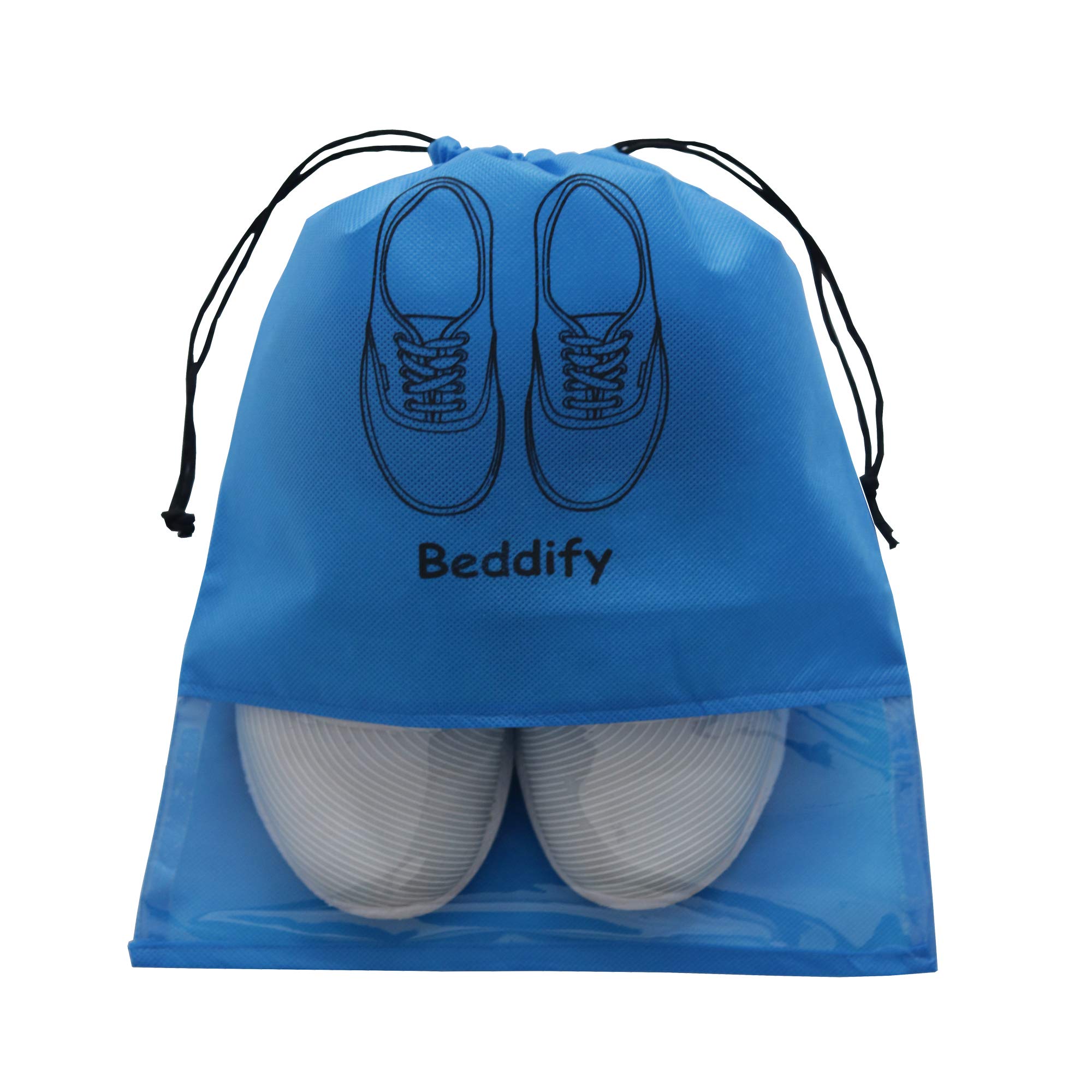 Beddify Pack of 12 Shoe Bags for Travel & Storage Travel Organizer for Women & Men Travel Accessories Shoe Organizer Shoe Pouches Travel Shoe Cover Travel Essentials (Blue, Silver & Pink) 1