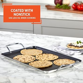 Imusa Double Burner Griddle Non-Stick 20-Inch، Black