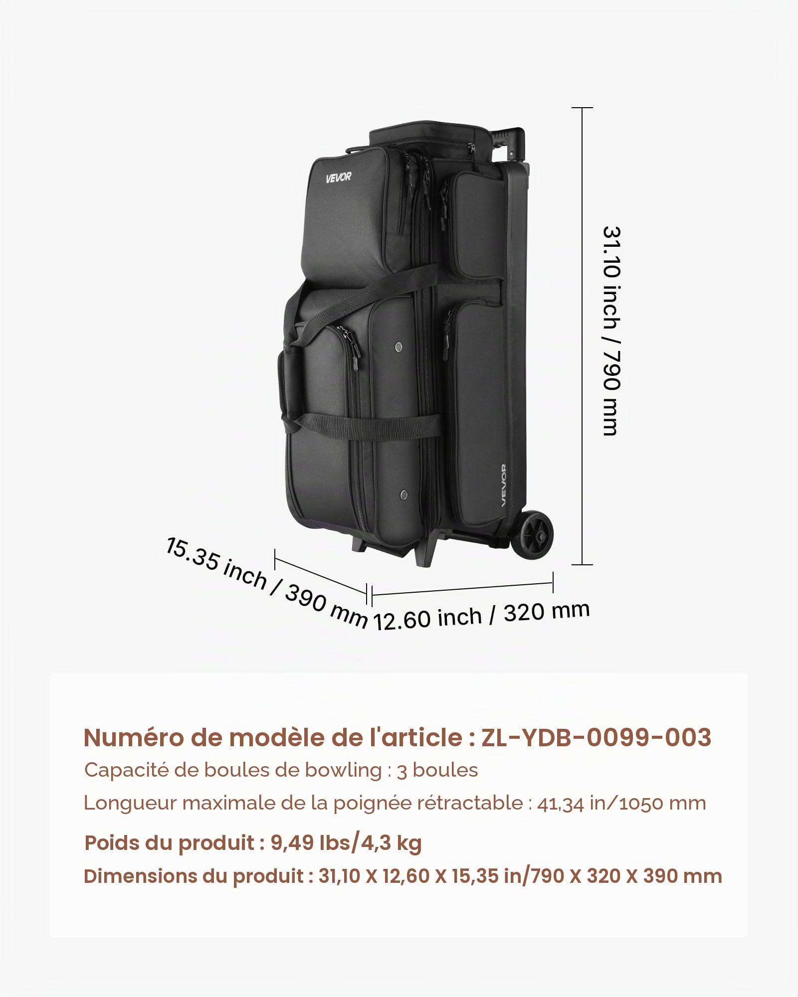 VEVOR Sac de Bowling à