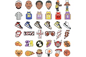 Croc Charms for Boys - Nike Basketball Shoe Pins (36 Pieces)