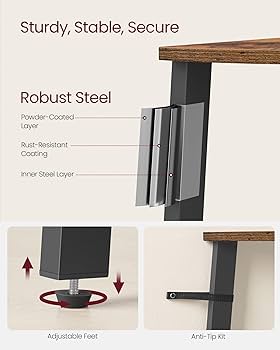 VASAGLE 4-Tier Industrial Corner Shelf for Space Maximization
