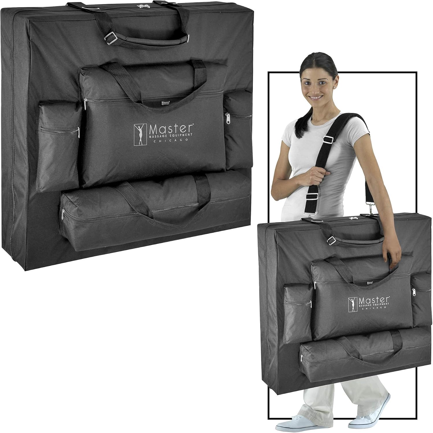 Master Massage Table Portable Professional Heated, 31 Inch Wide Memory Foam Massaga SPA Bed with Heat, Facial Bed Adjustable Height & Face Cradle, with Carrying Case(Black) : Beauty & Personal Care