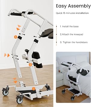 VOCIC Sit to Stand Lift, One-Step Stand Assist Lift for Elderly, Patient Lift Chair Transport Unit with Wheels, Fall Prevention & Muscle Building, AY03 2026 Upgraded