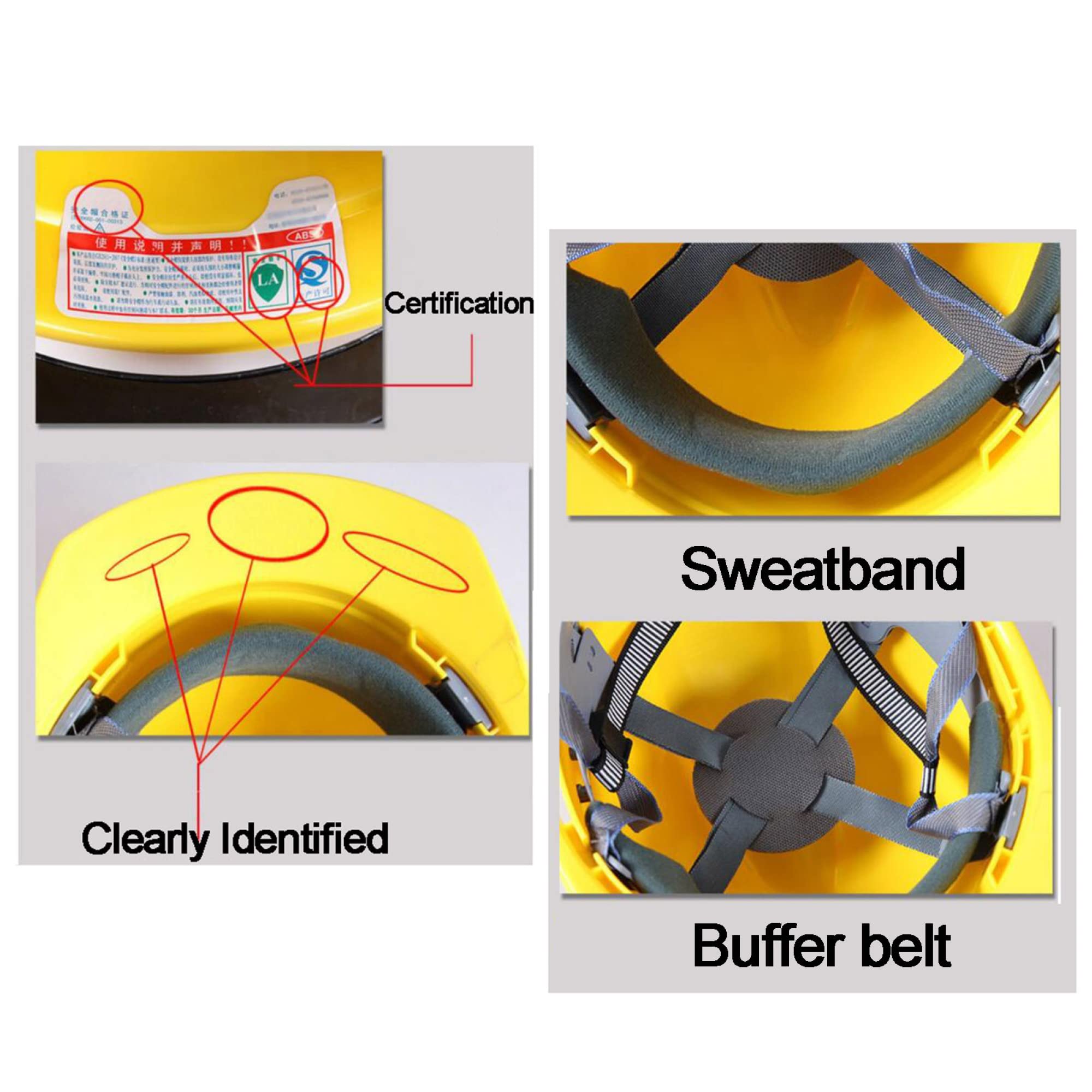 Sicherheitshelm Harter Hut Sicherheitshelm BAU Arbeiter Helm Belüftete Twist Lock Rad Ratsche Und Schweißband Industrial Riding Cap/Yellow/Frp Material