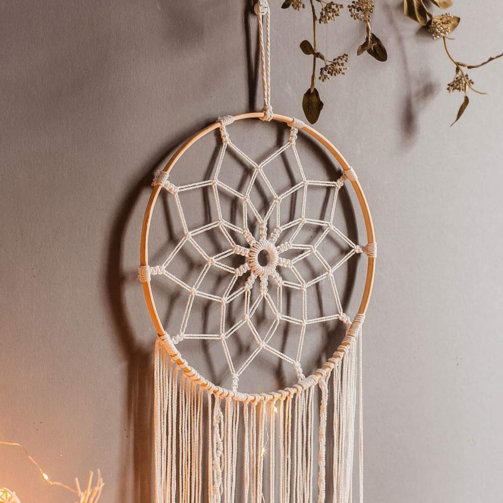 Grande Decorazione Da Parete Acchiappasogni,Macramè All'Uncinetto Nappe Di Pizzo Da Appendere A Parete Acchiappasogni Per Ragazze Camera Da Letto Decorazioni Per Feste Di Matrimonio,Ornamento Artigia