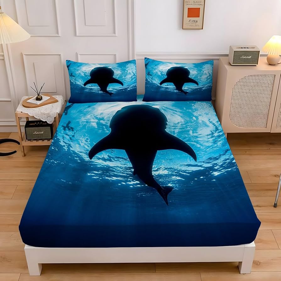Amazon|ボックスシーツ シングル サメ動物 ベッドカバー 100×200cm Amazon|ボックスシーツ シングル サメ動物 ベッドカバー 100×200cm
