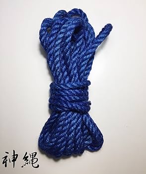 麻縄　染縄　青　グラデーション縄　6mm 8m 10本セット　短縄一1本おまけ付 麻縄 染縄 青 グラデーション縄 6mm 8m 10本セット 短縄一1