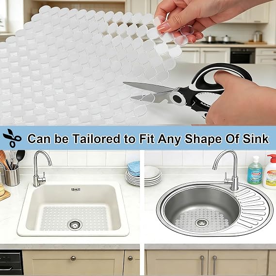 Kitchen Sink Mat 2Pcs Sink Mats PVC Sink Protector for Ceramic Sinks