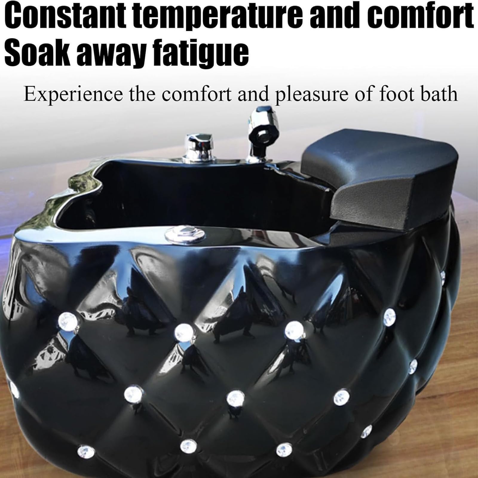 Pediluvio Massaggiante per Spa, Vasca per Pediluvio con Bolle E Rubinetti per Acqua Calda E Fredda, 7 Tipi di Luce Energetica, Materiale Acrilico, Spa Profonda E Completa