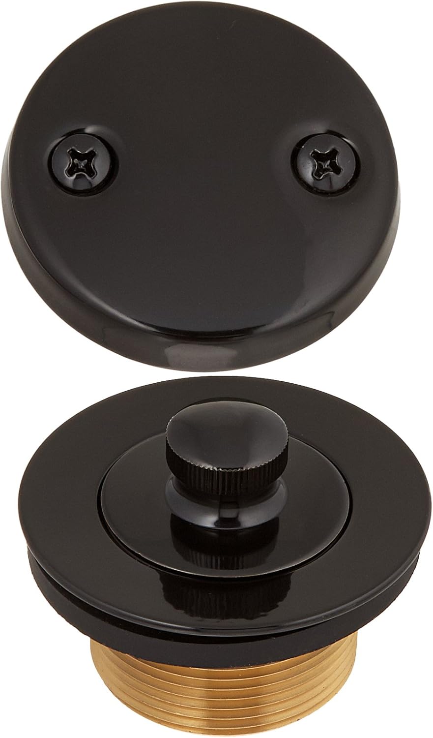 Jones Stephens Corporation B5155BL Black Two-Hole Lift and Turn Tub Drain L&T Conversion KIT