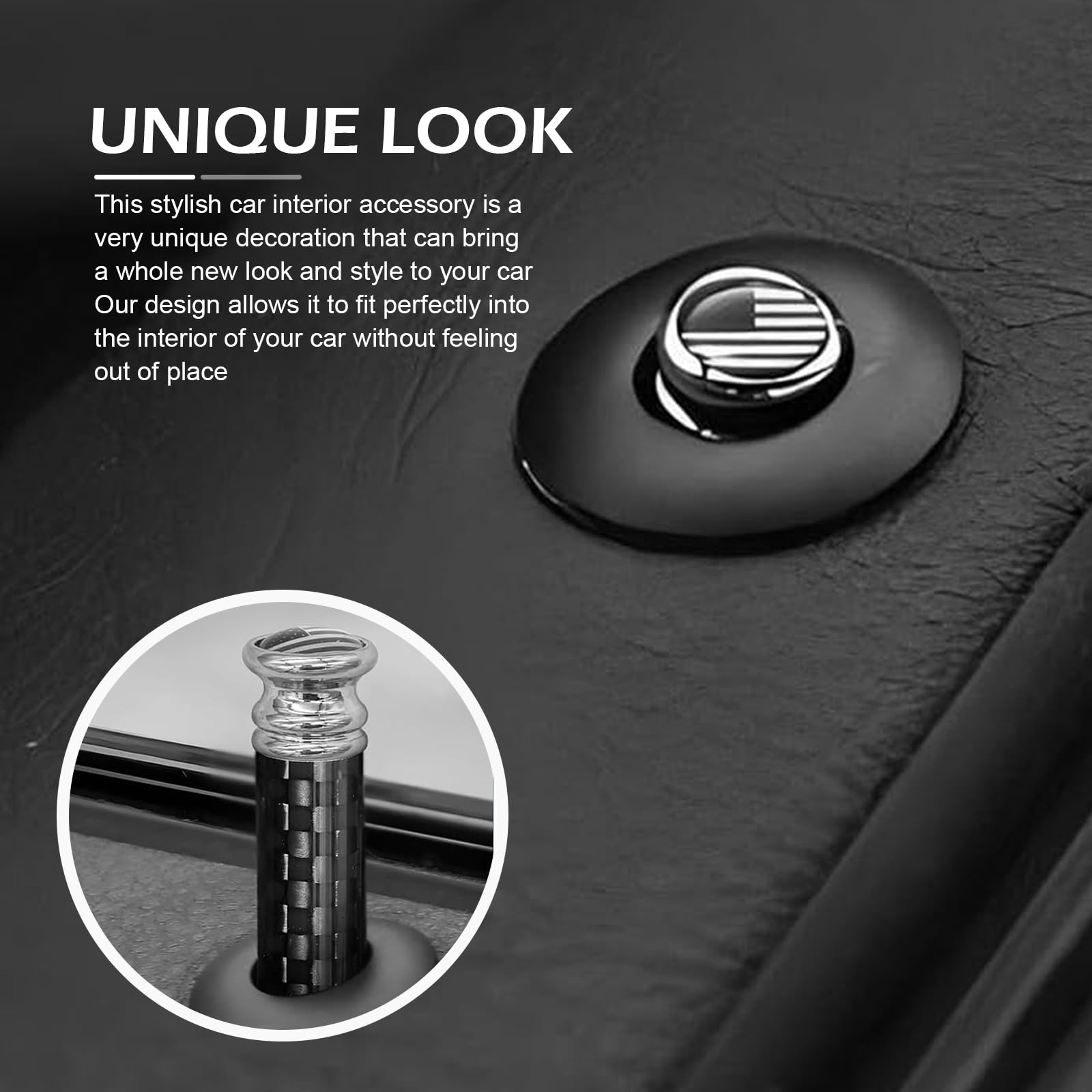 Car Door Lock Knobs - American Flag Carbon Fiber -5