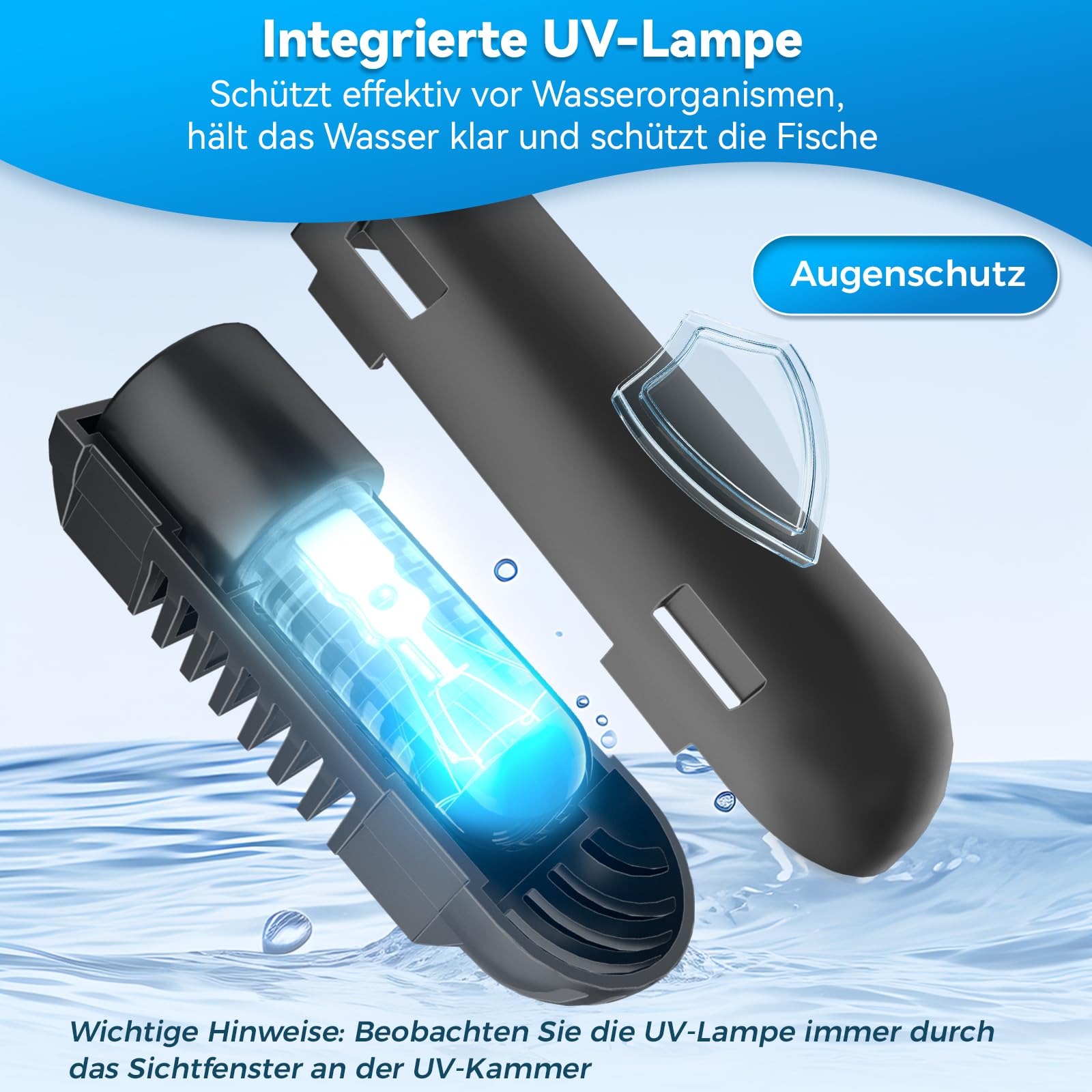 POPOSOAP Teichfilter mit integriertem UV-Klärer und Springbrunnen-Set | 2500 l/h 40W Teichfilter Komplettset mit Pumpe zur Wasserklärung, Gartenteich, Aquarium, Wasserspiele