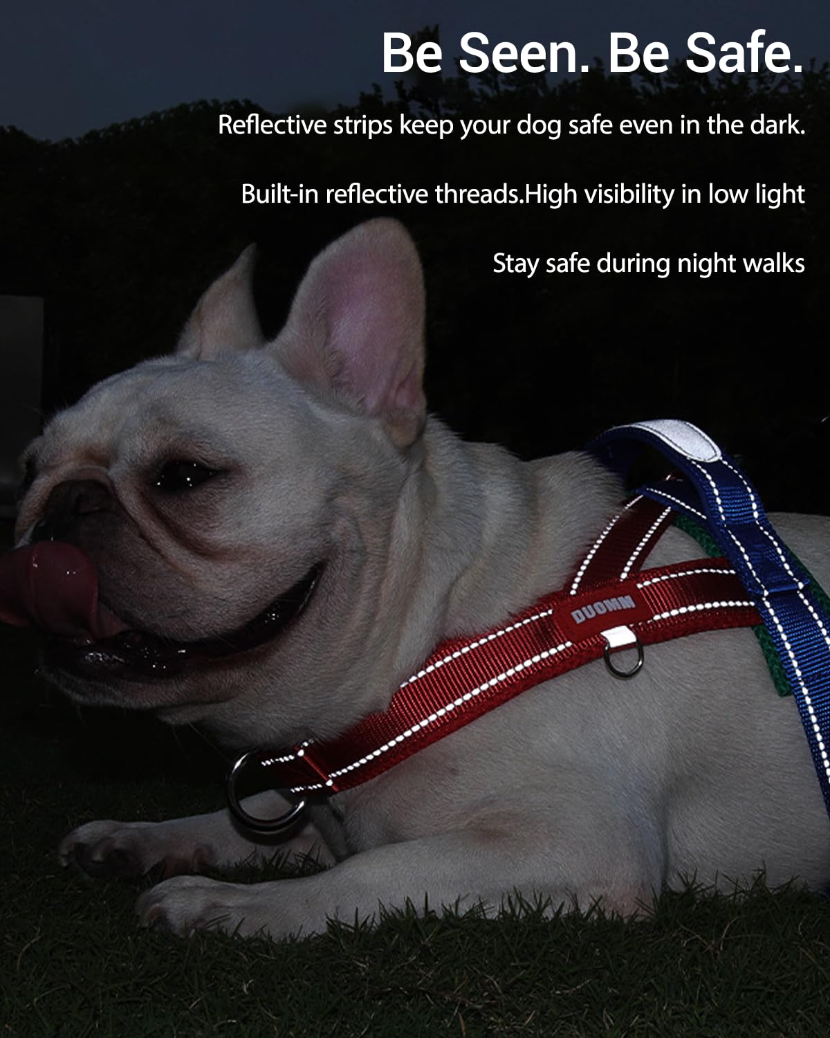 No Pull Dog Harness,Front Clip Dog Harness with Handle,Quick Fit - Easy Walk Reflective Frenchie Harnesses,Lightweight Padded No Choke Vest Pet Harnesses Black S - image 5