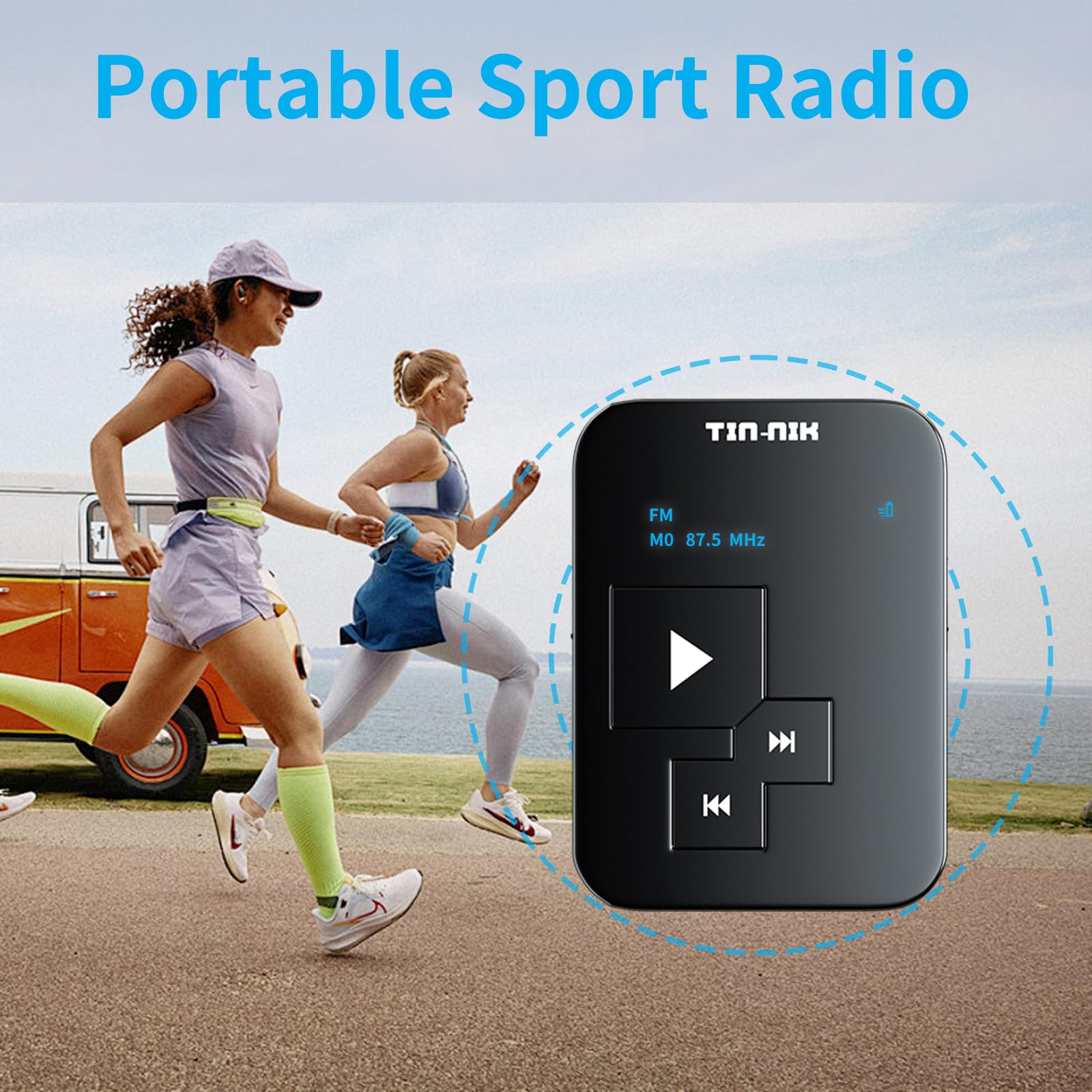 Tin-Nik AM FM SW UKW Mini-Radio: Gewicht 27 Gramm, Uhrgröße, Wiederaufladbares USB, Persönliches Taschenradio, OLED-Bildschirm, Clip, Tastensperre, Digitales Tuning, Timer, Stereo-Kopfhörer – FA298