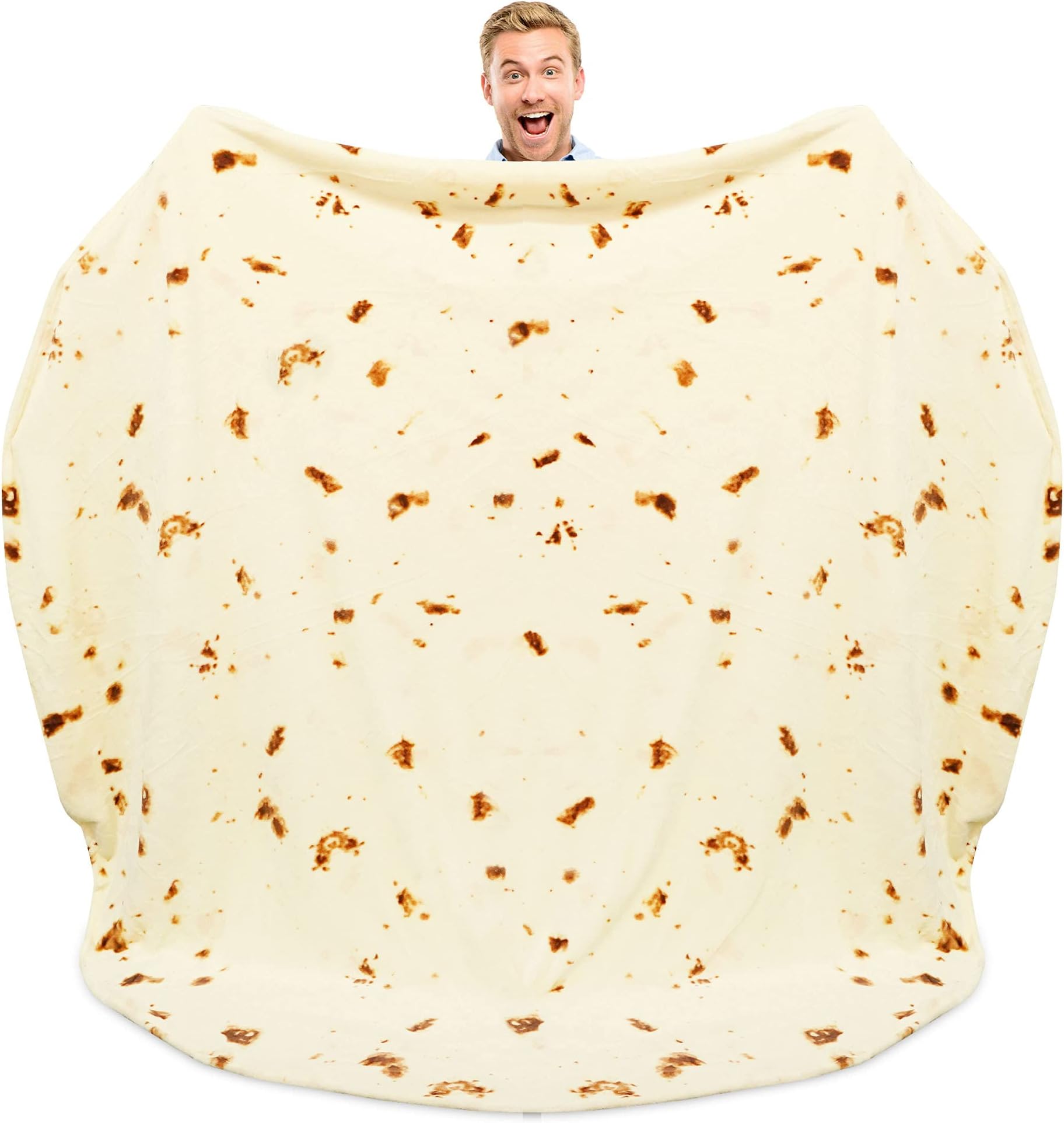 LetsFunny Burrito - Manta De Tortilla Para Adultos Y Niños, Toalla De Playa Redonda Gigante, Manta De Día De Campo