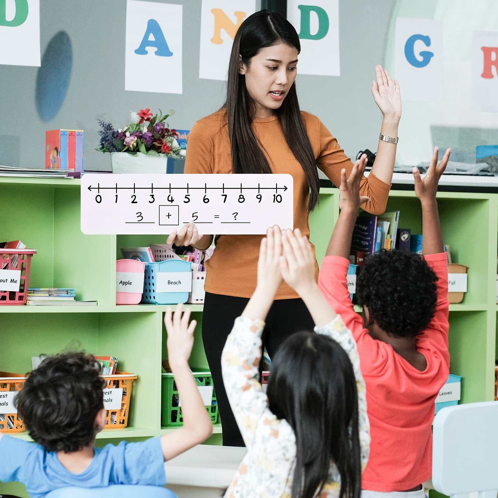 Produktbild von 8-tlg. Whiteboard Zahlenlinien Set - Trocken Abwischbar 10,2x35,6cm Für Mathematik