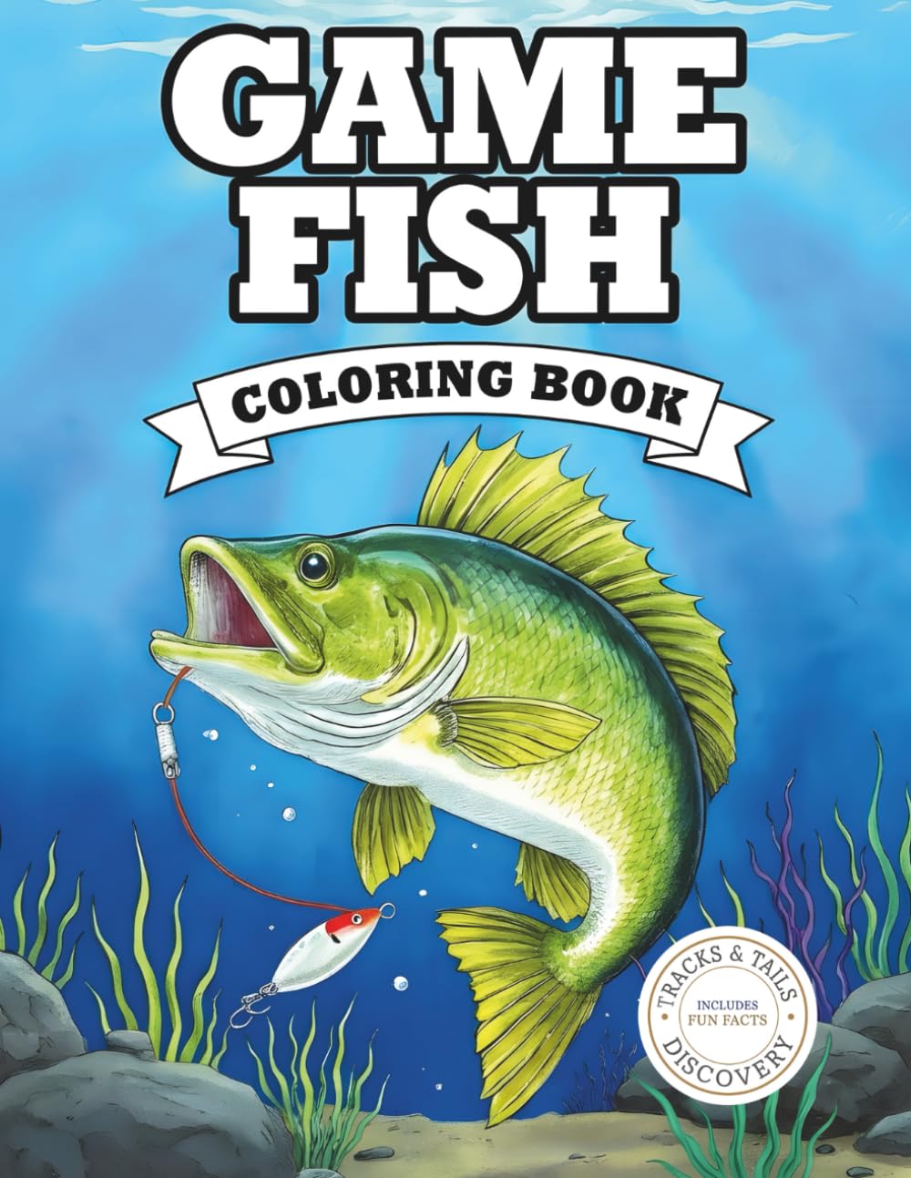 Game Fish Coloring Book: 40 Realistic Freshwater and Saltwater Game Fish with Fun Facts and Natural Habitats (Tracks & Tails Discovery)