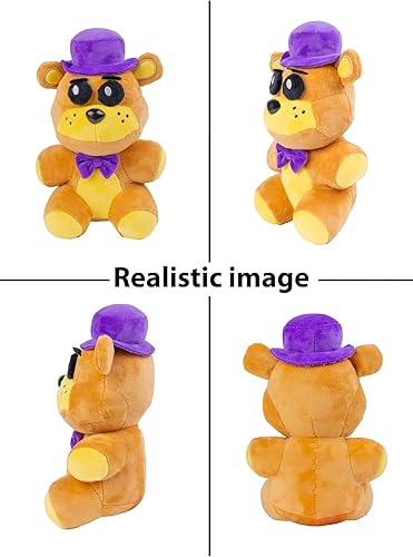 Miniatura 4 de Golden Freddy - Sombrero morado de 7 pulgadas (en stock de EE. UU.) Juguete de peluche de Fazbear dorado, figura coleccionable, figura coleccionable
