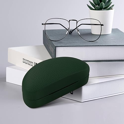 Vista 5 de bvya Estuche rígido para lentes de sol con paño de limpieza, estuche de cuero extra grande para gafas de sol y anteojos de gran
