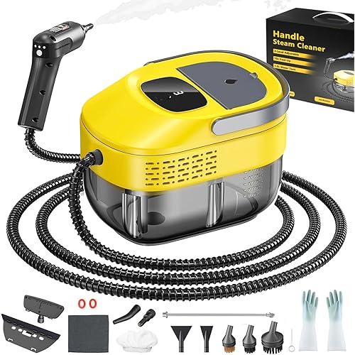3 Level Adjustable Pressurized Handheld Steam Cleaner for Home, 10s Heat-Up Handheld Steamer for Cleaning, 1.6 Qt Tank Portable Steam Cleaner Handheld for Car,Grout,Tile,Couch,Floor