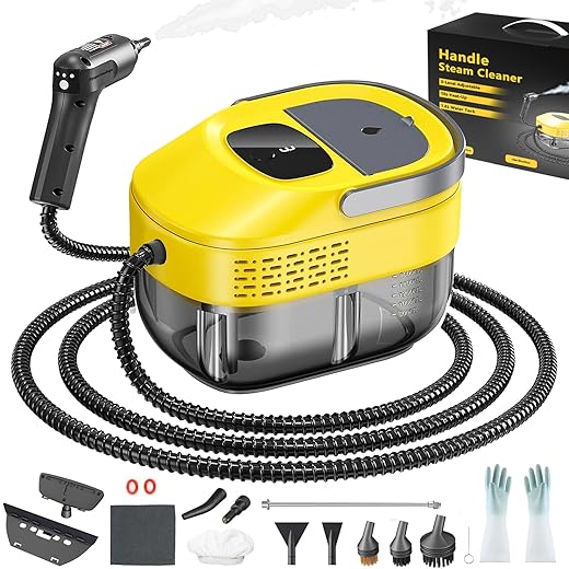 3 Level Adjustable Pressurized Handheld Steam Cleaner for Home, 10s Heat-Up Handheld Steamer for Cleaning, 1.6 Qt Tank Portable Steam Cleaner Handheld for Car,Grout,Tile,Couch,Floor