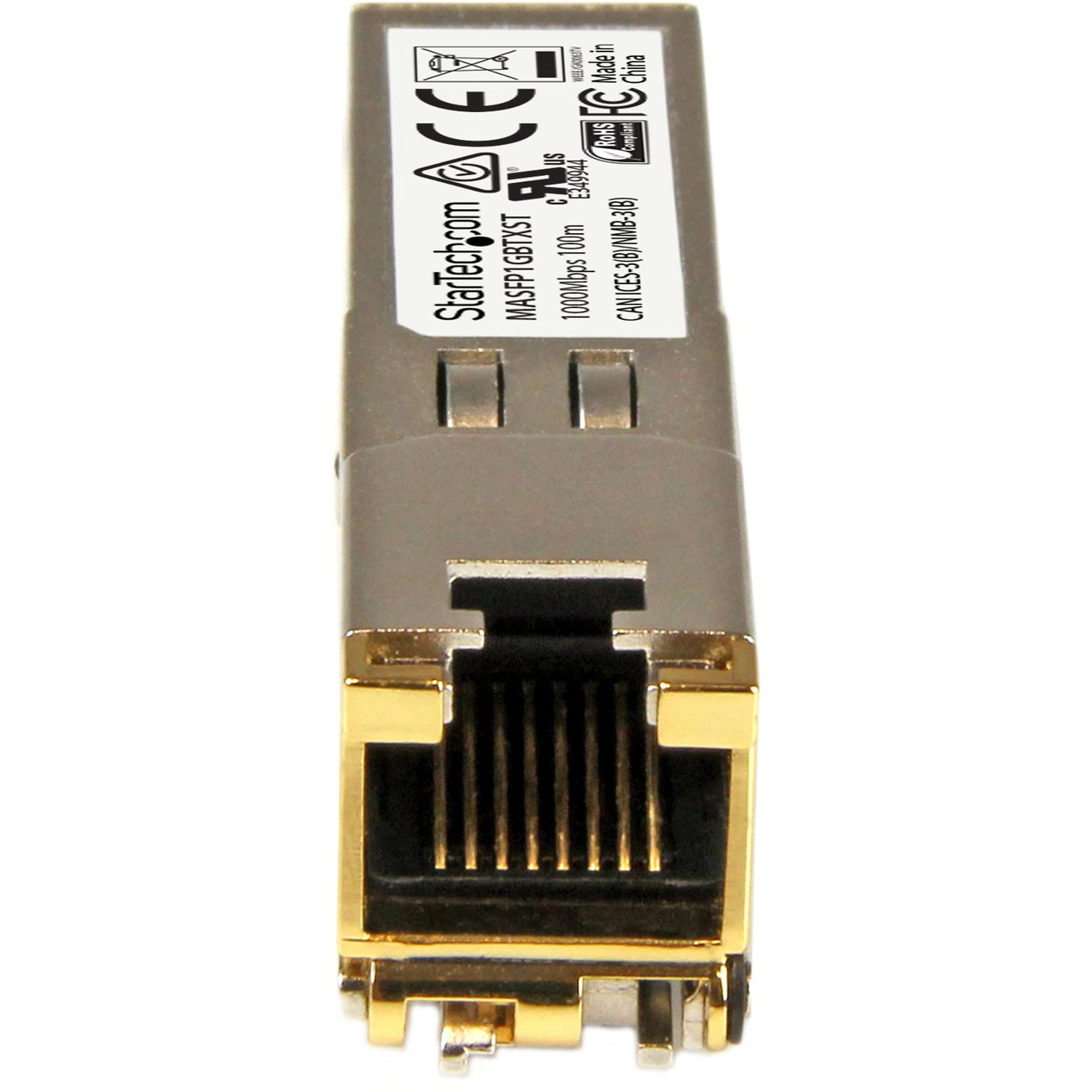 StarTech Module SFP compatible Cisco Meraki MA-SFP-1GB-TX (MASFP1GBTXST) | 10/100/1000BASE-TX, Cuivre RJ45, Garantie a vie, Echangeable a chaud, Conforme MSA