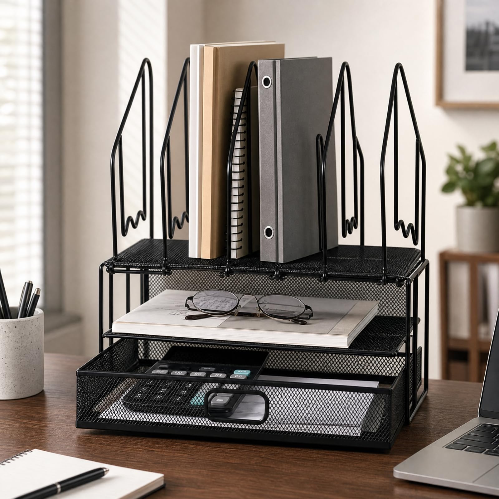 Organizador Escritorio es con Cajón Multi Organizador Malla con Separadores Verticales Archivador Vertical Metálico