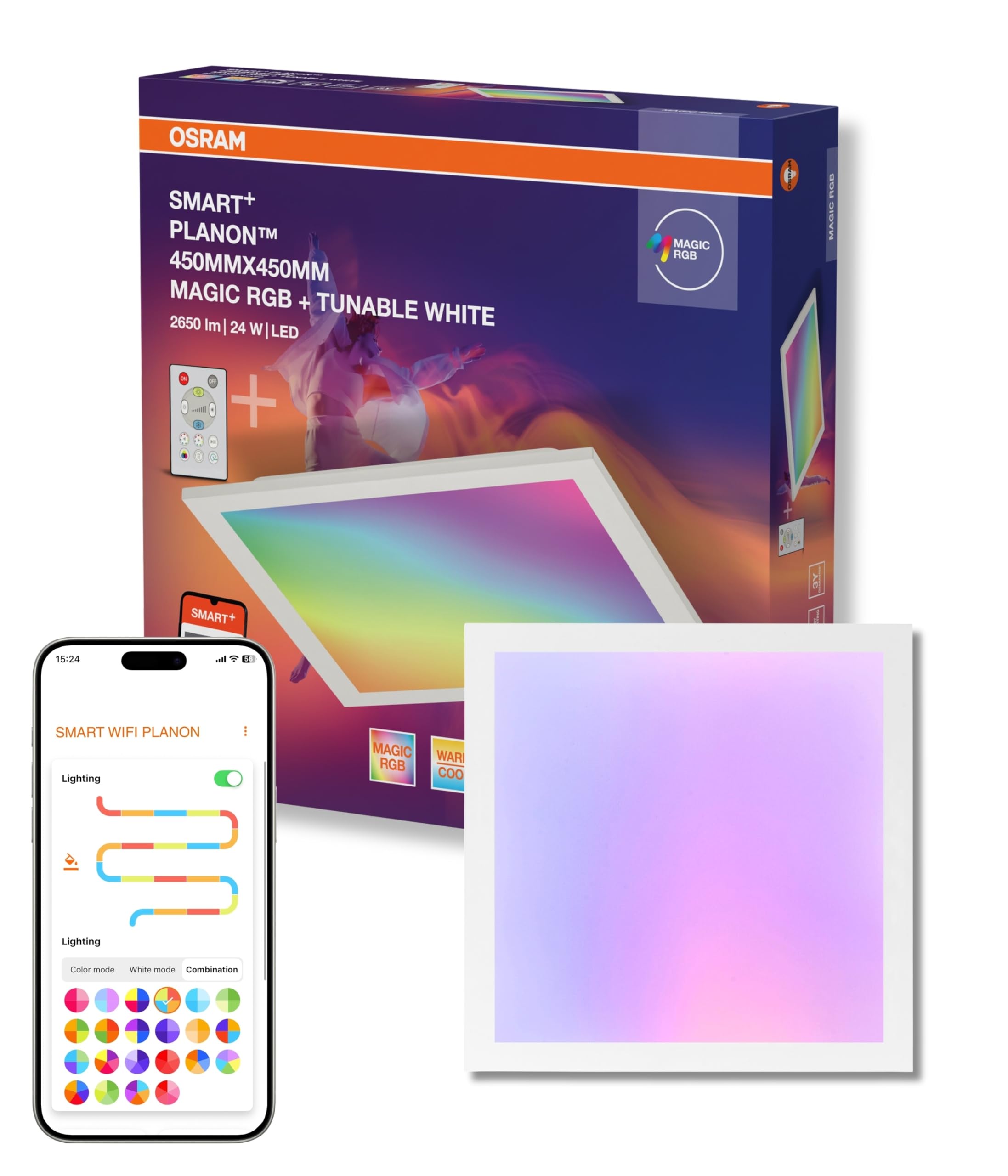 Osram SMART+ WIFI Magic Panelleuchte 24W, 2400lm, weiß | Smart+ Wifi Planon Magic, Party Lighting Special and Mood Light, Weiß, 30000 h, 1-Pack