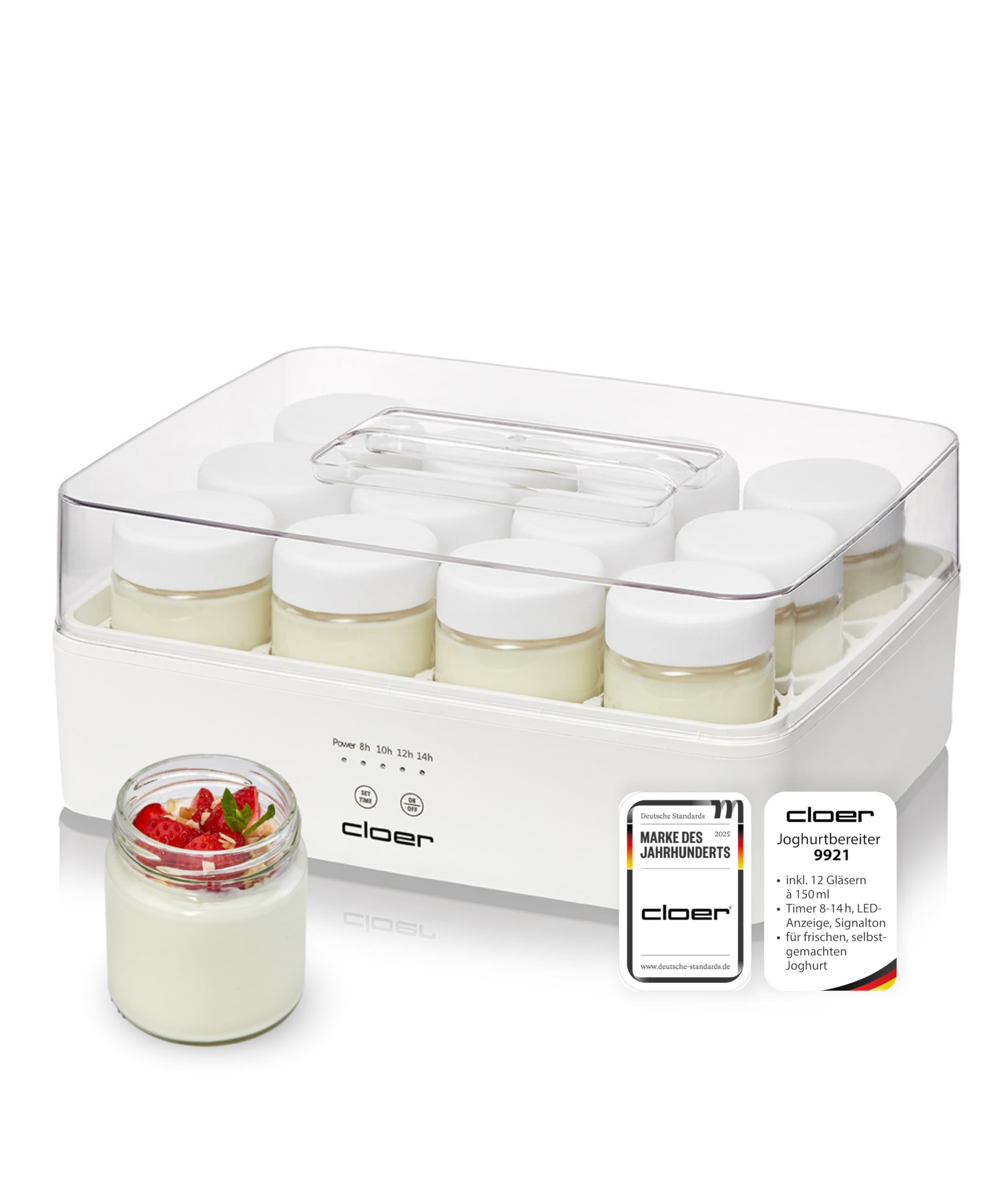 Cloer Joghurtbereiter 12 Gläser à 150 ml