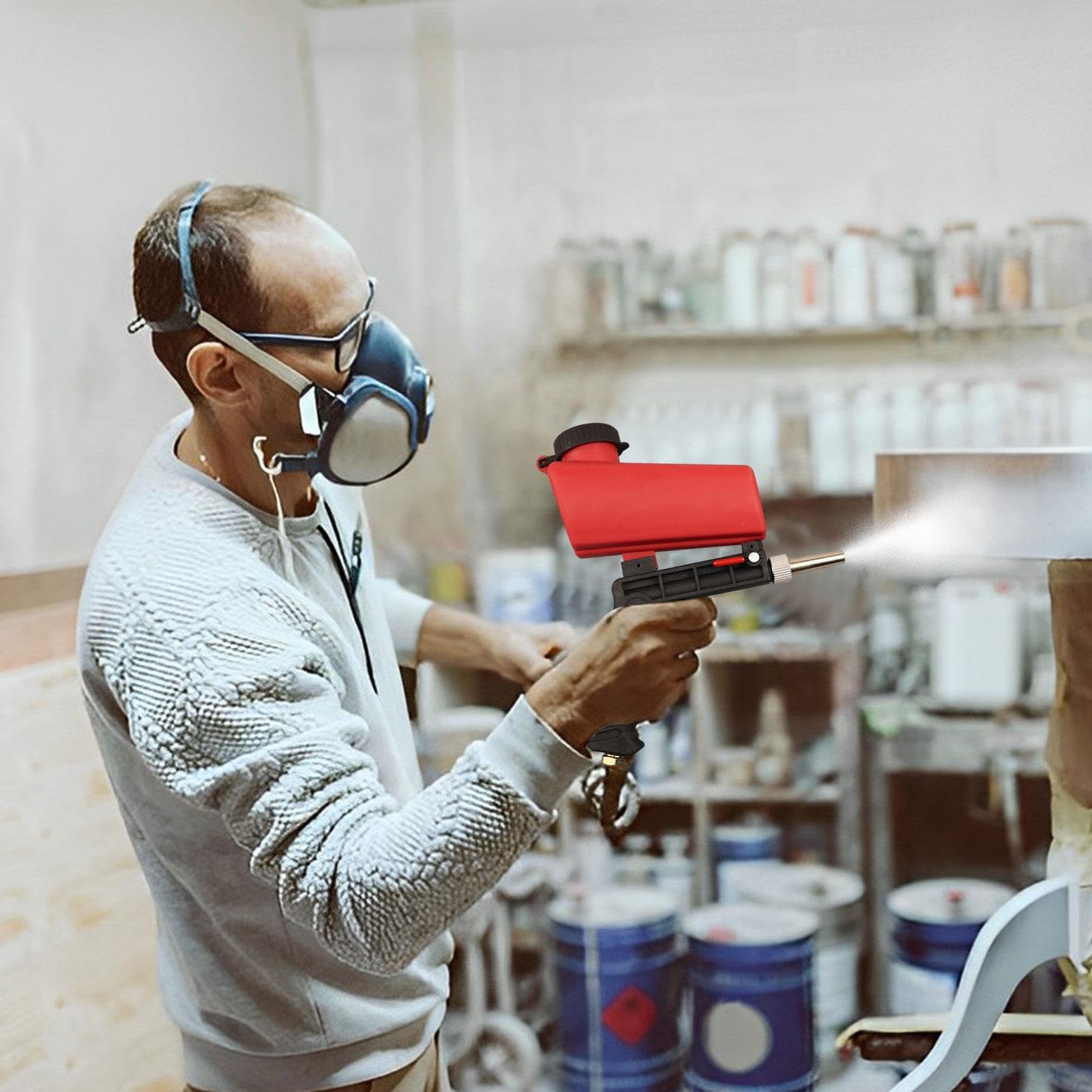 Sableuses De Petite Taille | Pistolet de Sablage Manuel à Buse,Aérogommeuse de Précision,pour Meubles Métal Bois Garage Atelier Bricolage Maison