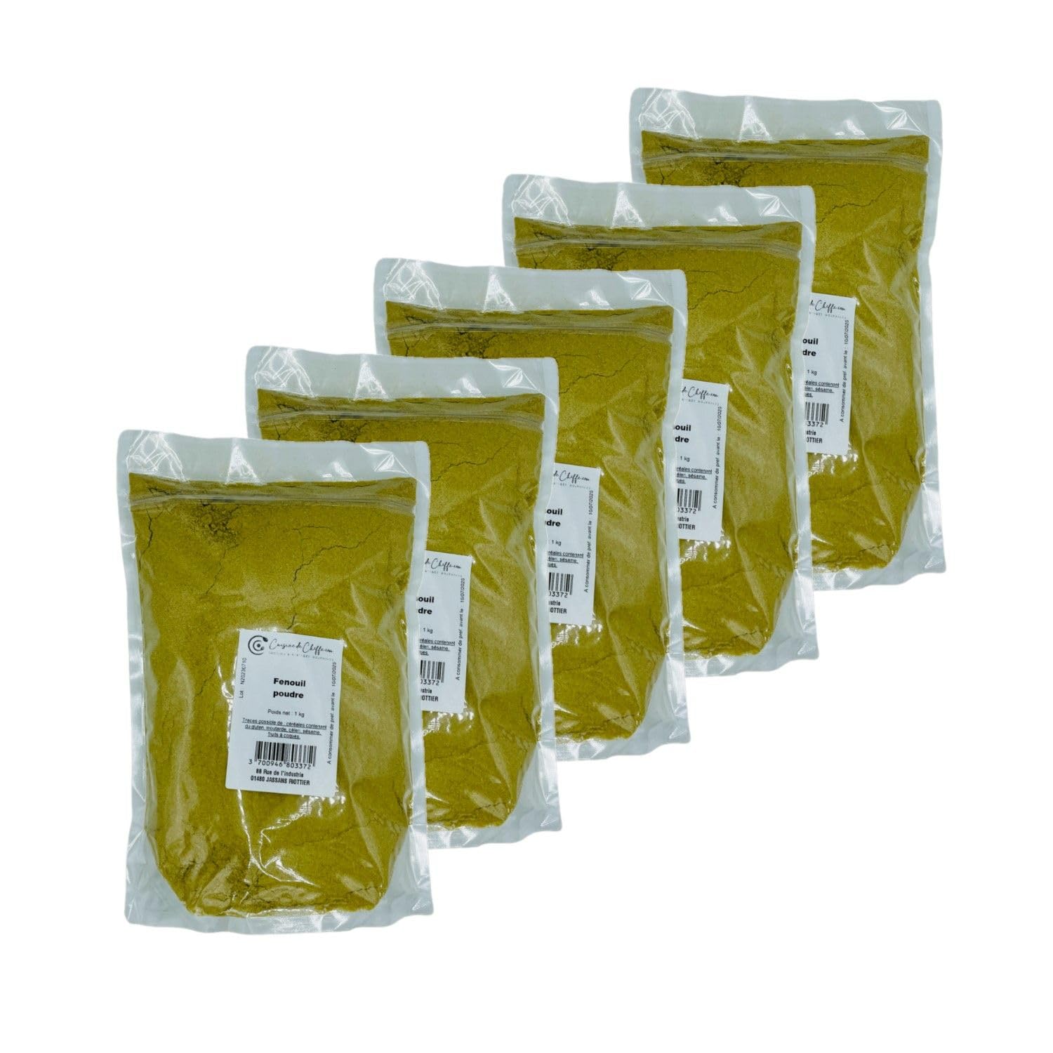 Cheffe.com – Lote de 5 hinojos en polvo, bolsa de 1 kg