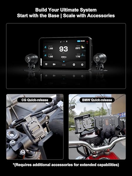 CHIGEE AIO-6 LTE 4G Motorcycle GPS Navigation with 6 inch Display, Smart Geo-Fence Security,SOS,2000nits,Motorcycle Moto Carplay Android Auto, Real-Time alerts, Electronic Fence, IP69 Waterproof - 5