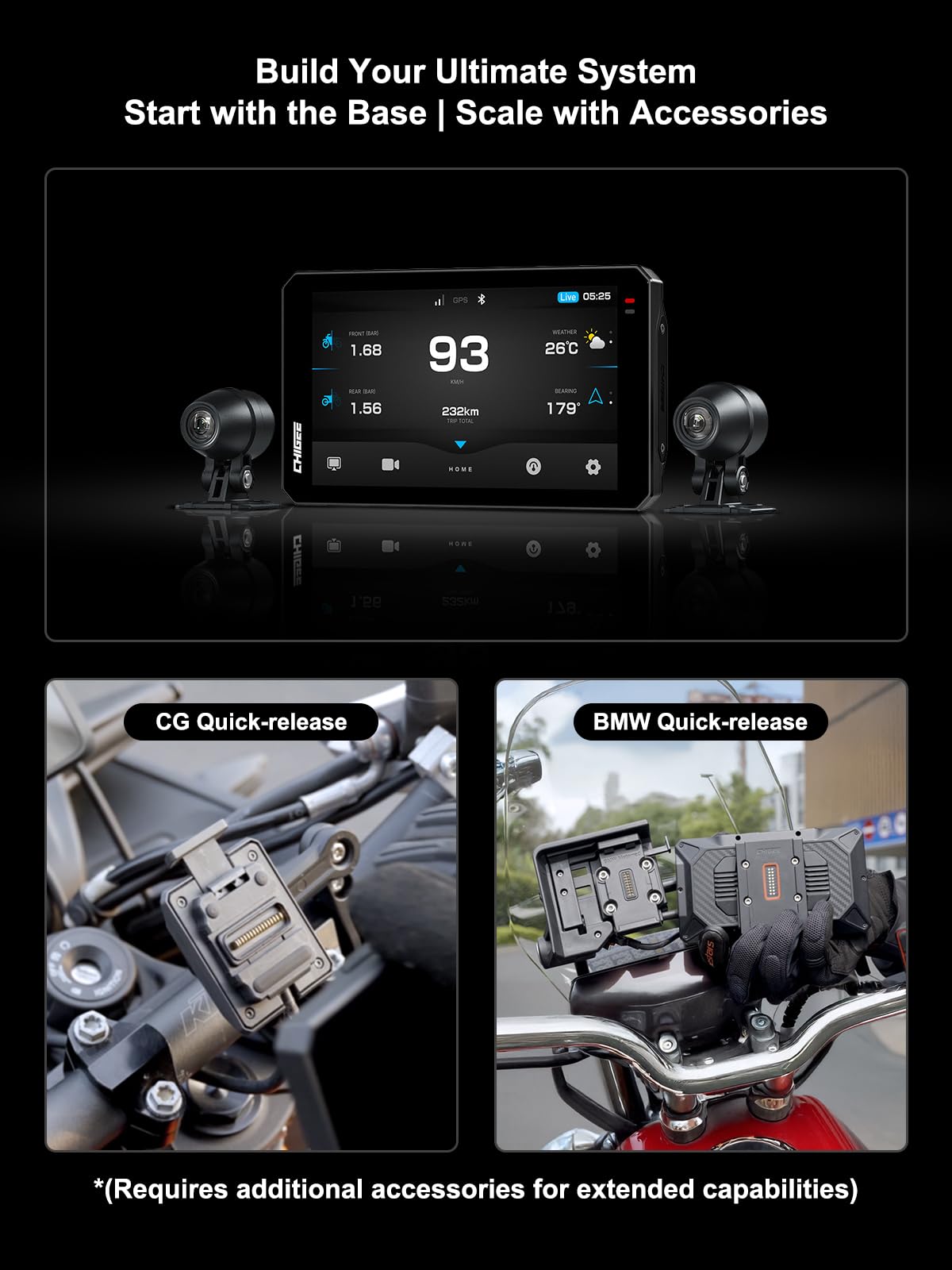 CHIGEE AIO-6 MAX Motocicleta Carplay Android Sistema de Navegação
