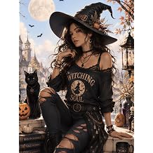 Halloween Notebook for Women Stylish Witchy Lined Journal for Writing & Daily Use