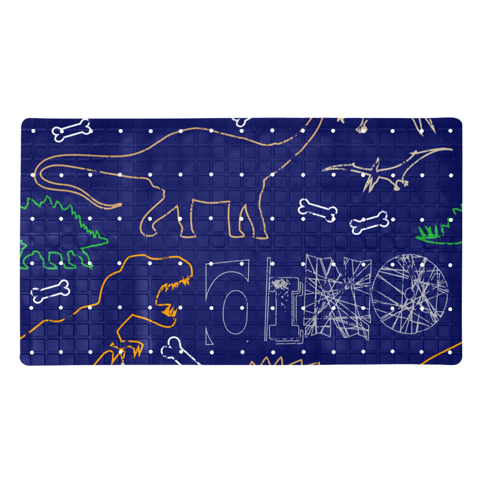 Tapis de bain antidérapant dinosaure 71x40 cm pour la douche des enfants