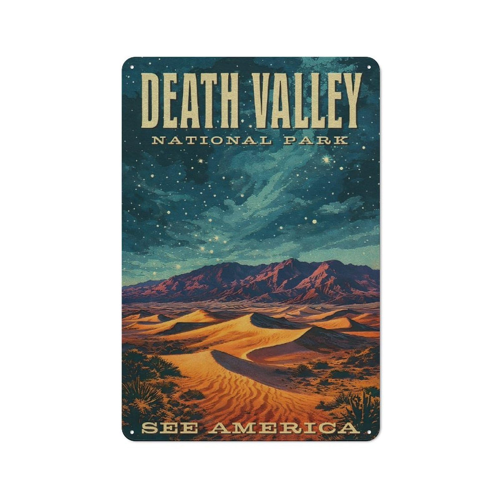 Junmoney Style-1 Casual Death Valley National Park Vintage Shed Metal Sign 30X20cm, Utility Space Decor For Shed, Garden Room, Porch Or Garage