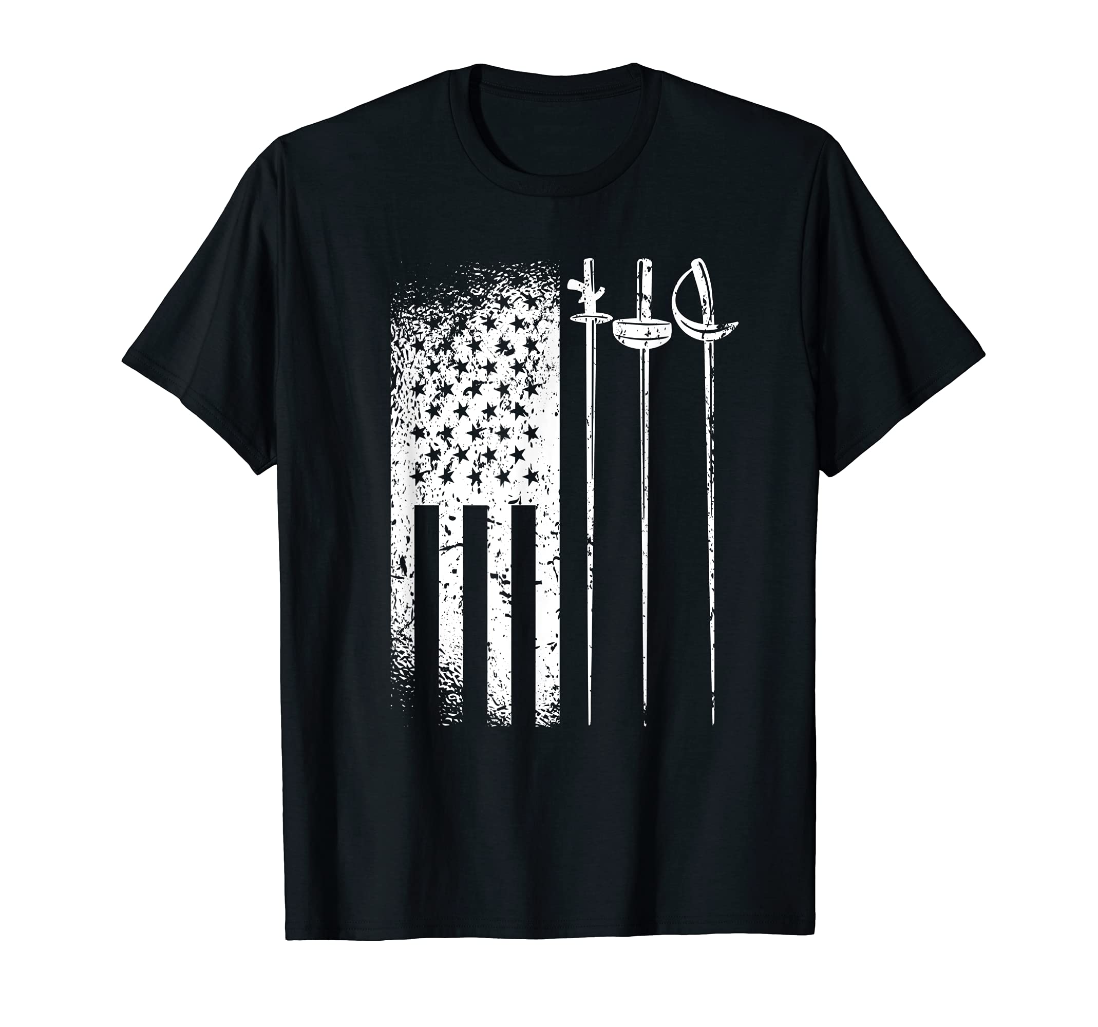 American Fencing Gear Patriotic USA Flag Fencer 4th of July T-Shirt for Women Girls Kids MenOEKO-TEX STANDARD 100
