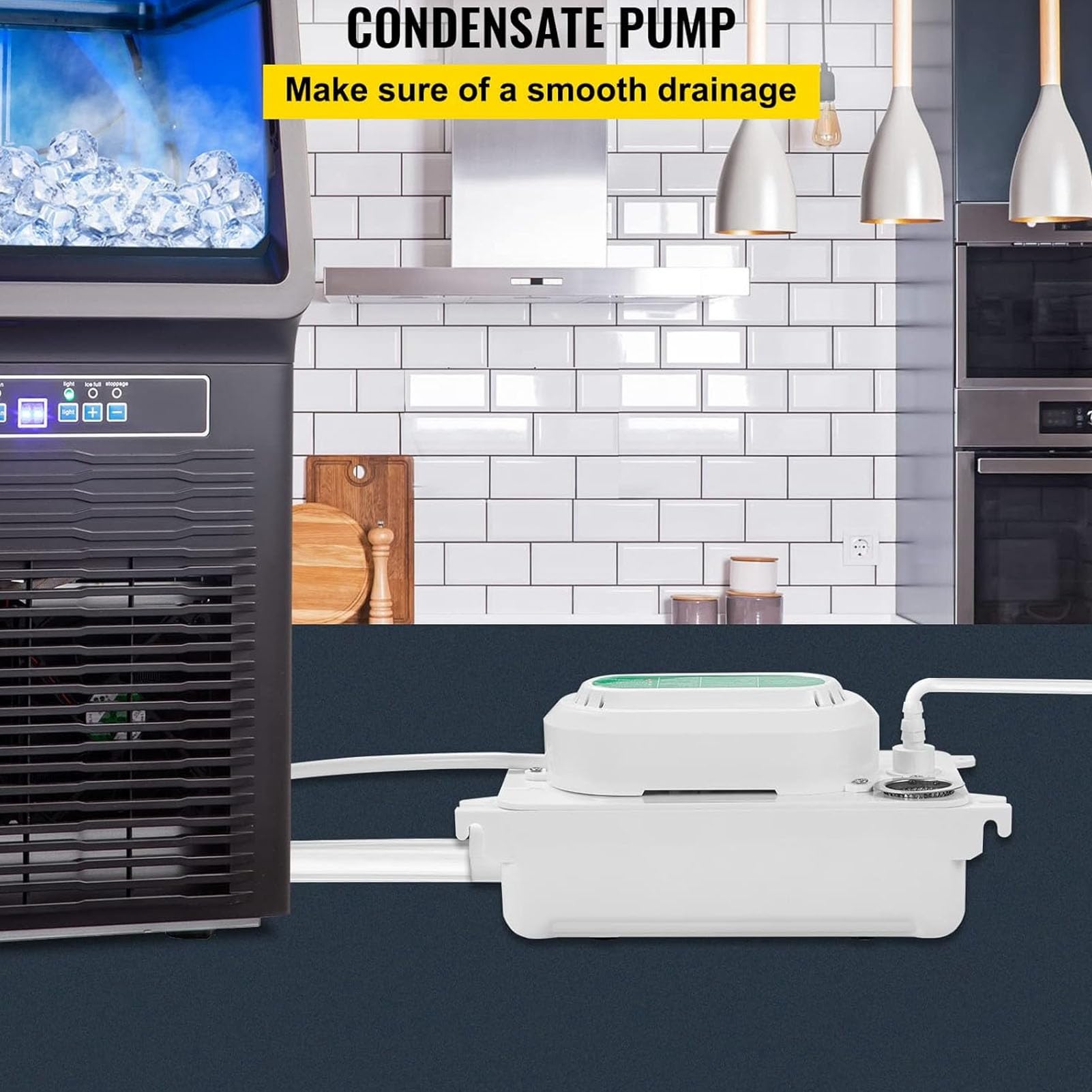 AC Condensate Removal Pump, 100L/h, 0.5L Tank, 100‑230V, 25mm Inlet, 8mm Outlet, 22dB, 2m Lift, Auto Drainage, HVAC Lines - Image 3