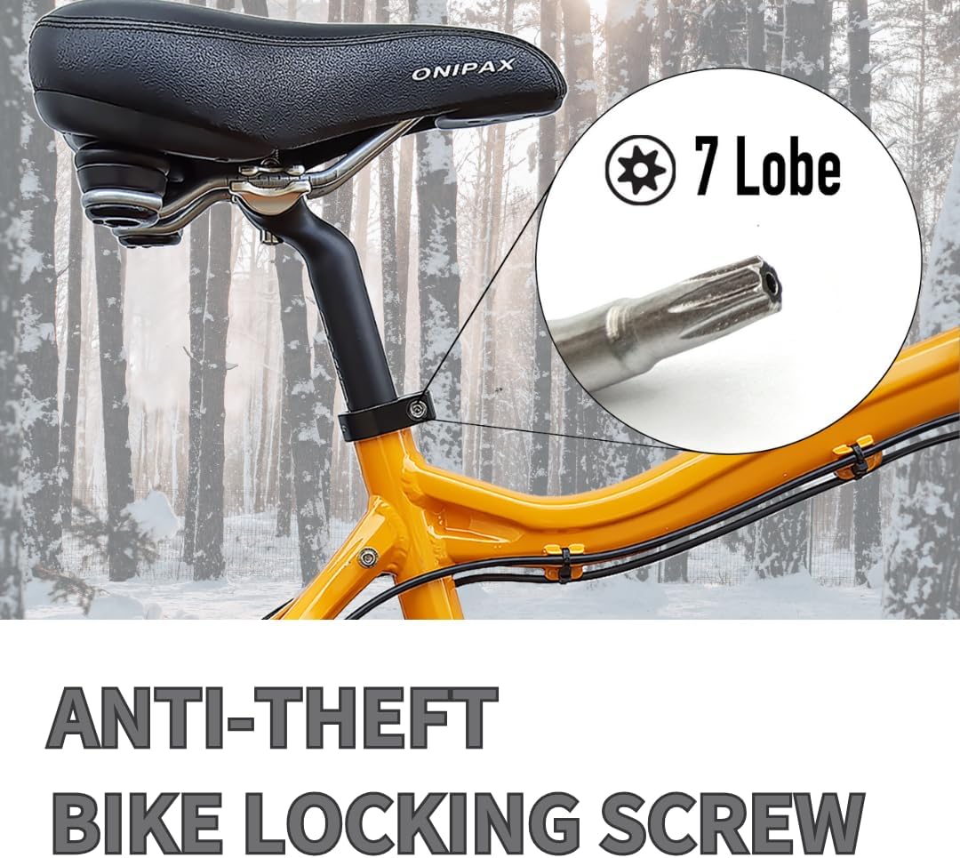 ONIPAX Anti-Theft Bicycle Seat Post Clamp Aluminum Alloy 31.8MM/34.9MM Black