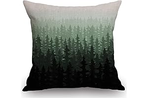 Swono Watercolor Pine Trees Throw Pillow Case