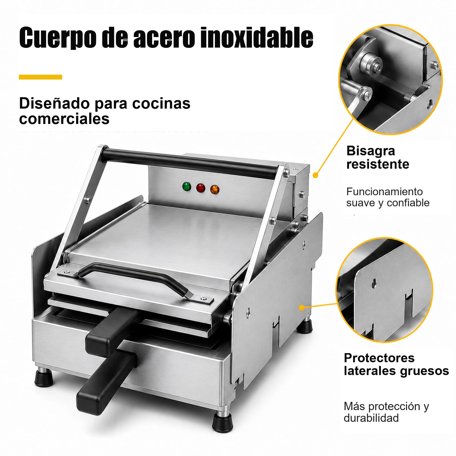 Tostador de Panes para Hamburguesa Comercial Doble Nivel | Doble nivel, acero inoxidable, temporizador, temperatura ajustable y diseño compacto para hostelería