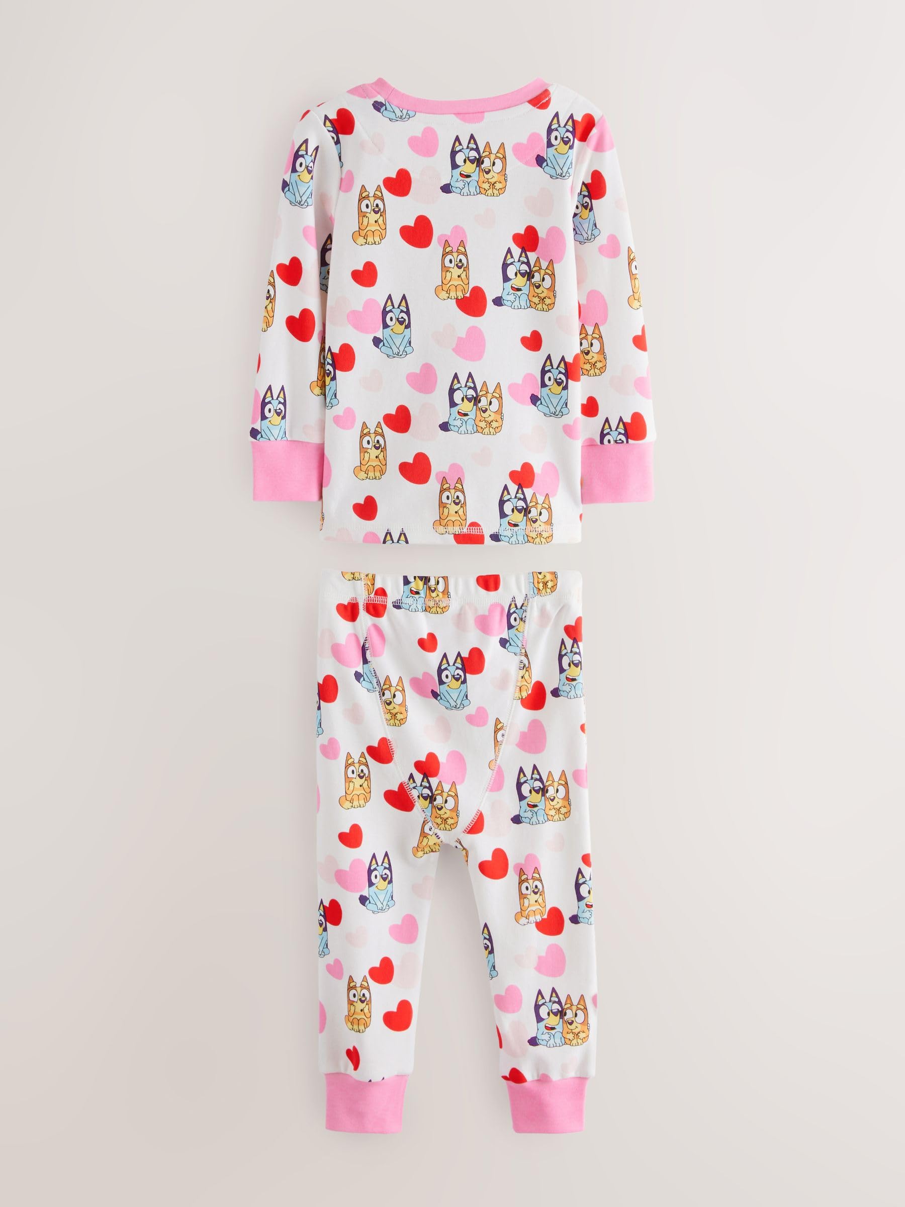 NEXT Mädchen Bluey Snuggle Langarm-Schlafanzug aus 100% Baumwolle, 2er-Pack 80-128