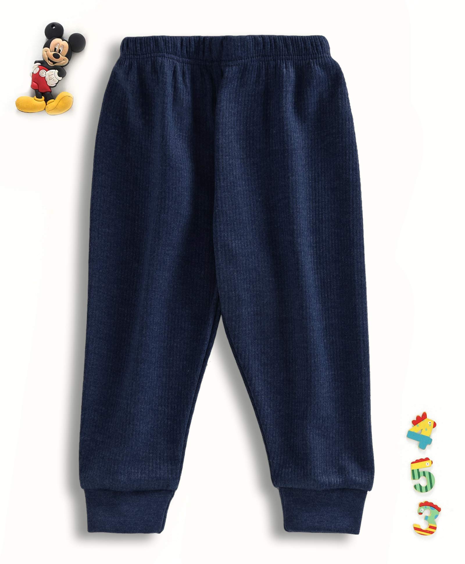 CUCUMBER Kids Winter Wear Thermal Pyjama | Lower Body Warmer Bottoms for Boys & Girls | Soft Innerwear for Cold Weather | Elastic Waistband_Maroon Grey Navy 0-3 Month Pack of 3 2