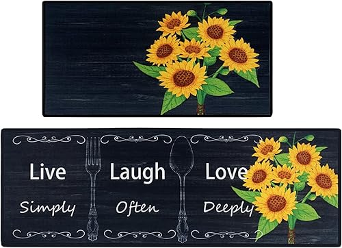 Miniatura 7 de Juego de 2 alfombras de cocina antideslizantes, color gris, alfombras de cocina de Acción de Gracias, 16 x 31.5 pulgadas + 16 x 47.3 pulgadas