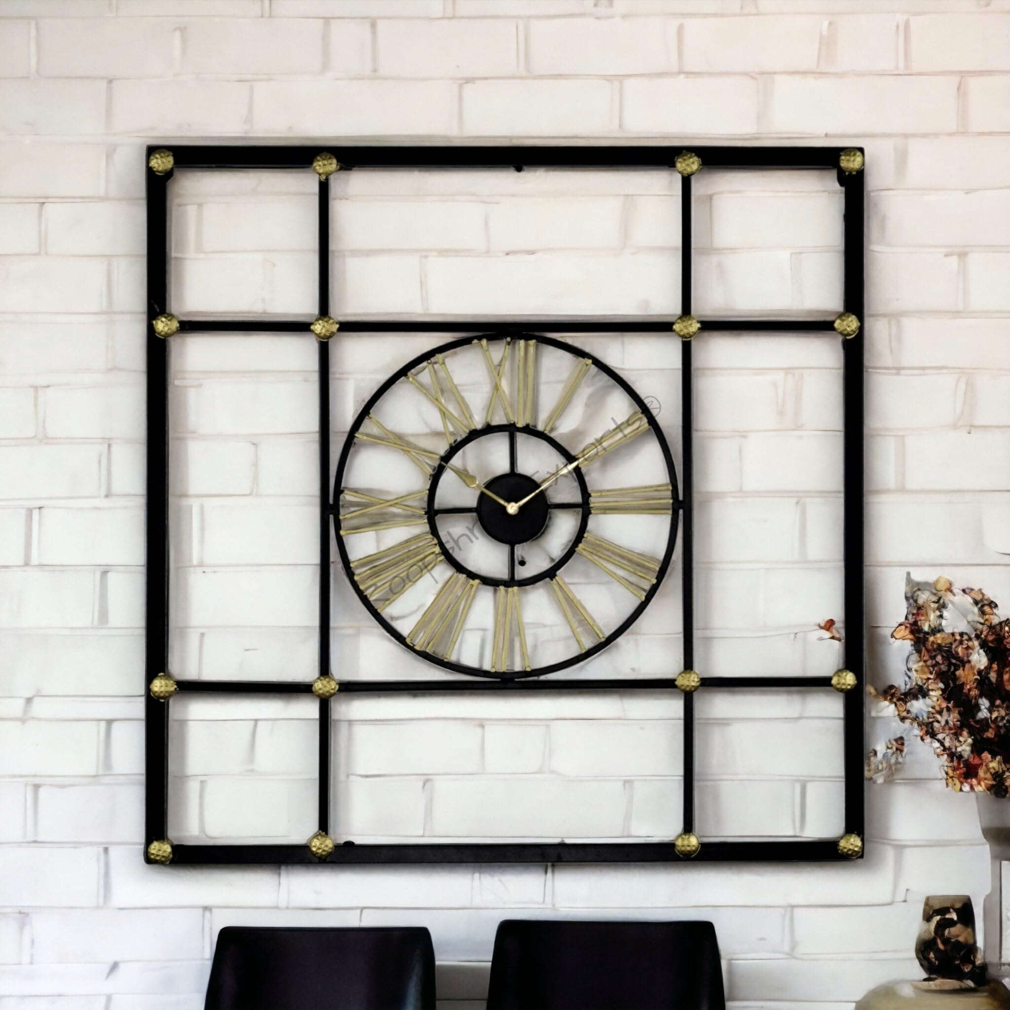 Vintage Clock Black and Gold Large Wall Clock/One Year Warranty / 9093-31 (B0C4Q2H1DY) Amazon Price History, Amazon Price Tracker
