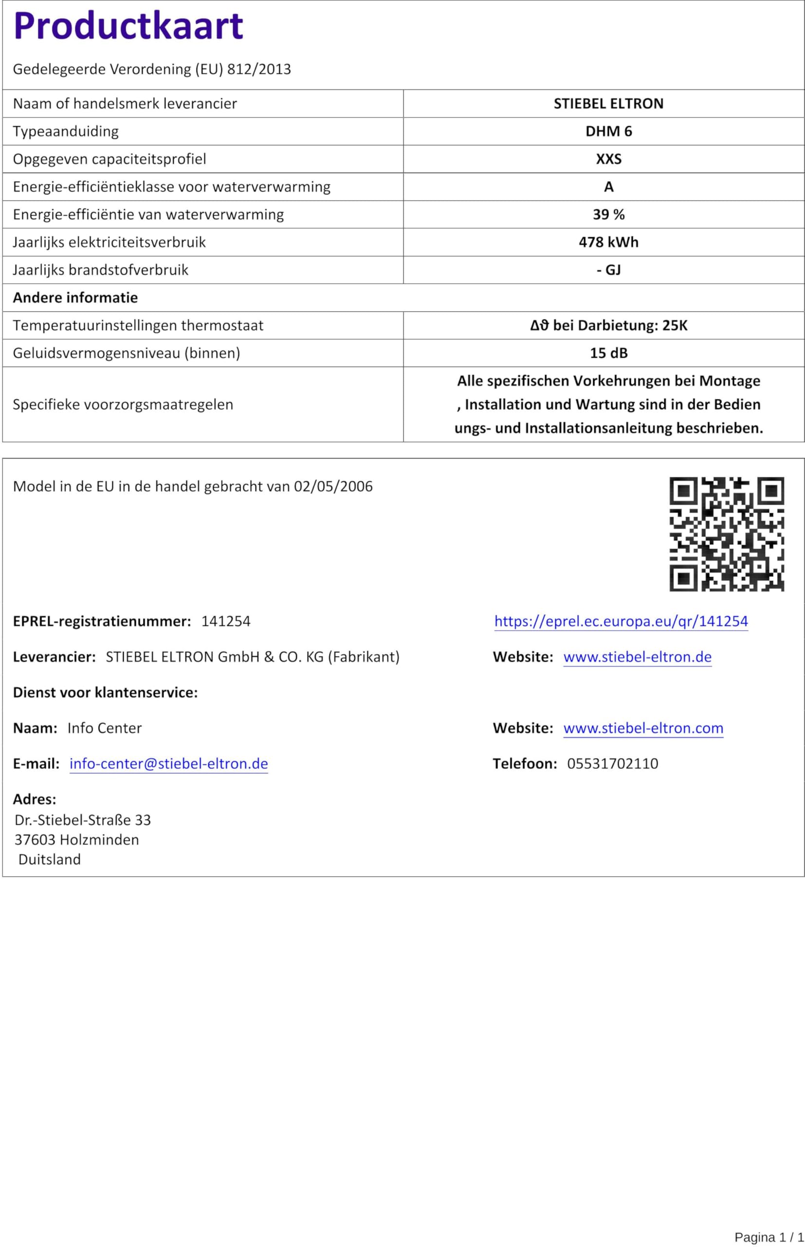 STIEBEL ELTRON Mini natychmiastowy podgrzewacz wody DHM 6 idealny do mycia umywalek ręcznych, urządzenia bez ciśnienia, instalacja pod atramentem, 3,2 l/min, 185473, biały