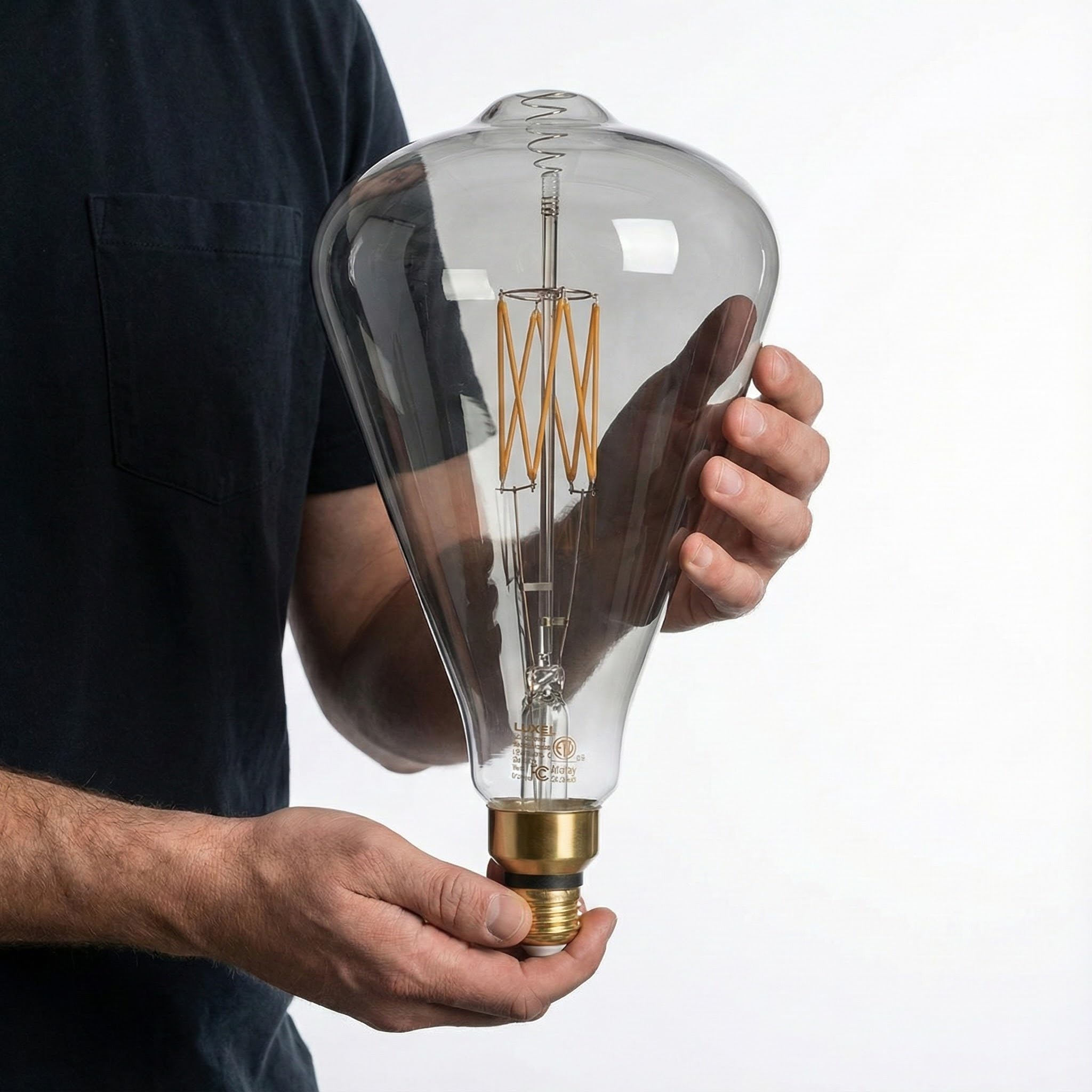 Oversized Edison LED Light Huge Bulb Vintage ST164 - 8 8W Equivalent 60W - Dimmable 2200K Warm Glow