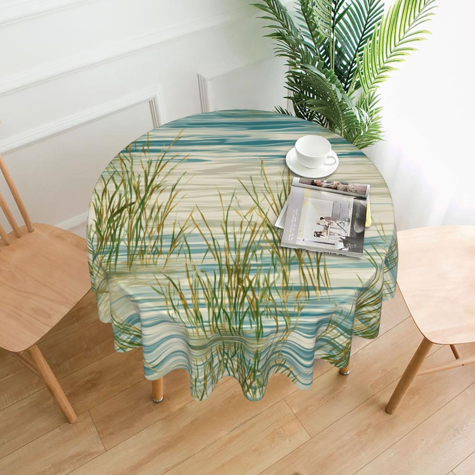 MROWYC Lakeside Printed Practical Round Tablecloth, Durable, Suitable for Home, Restaurant, Hotel, Gathering, and Decorative Table Covers