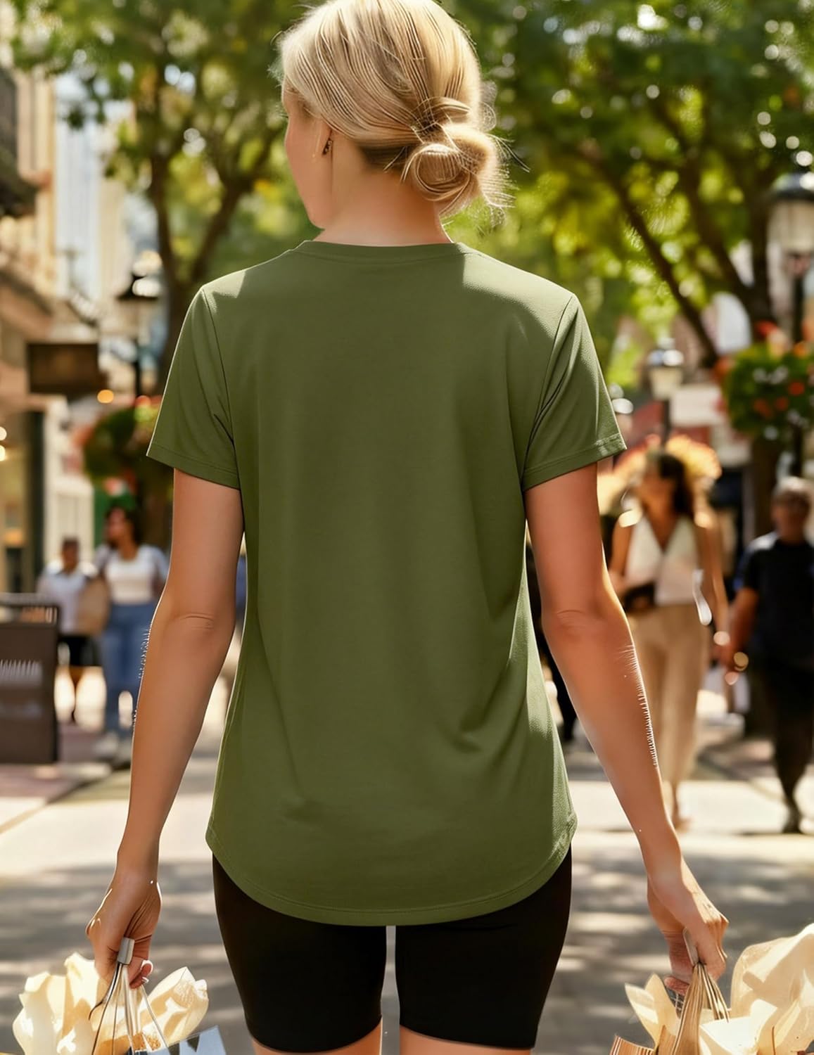 MAPICK Womens Workout Tops Short Sleeve T-Shirt Crew Neck Gym Tee Athletic Yoga Shirt Summer Loose Fit Basic Tee - Image 4