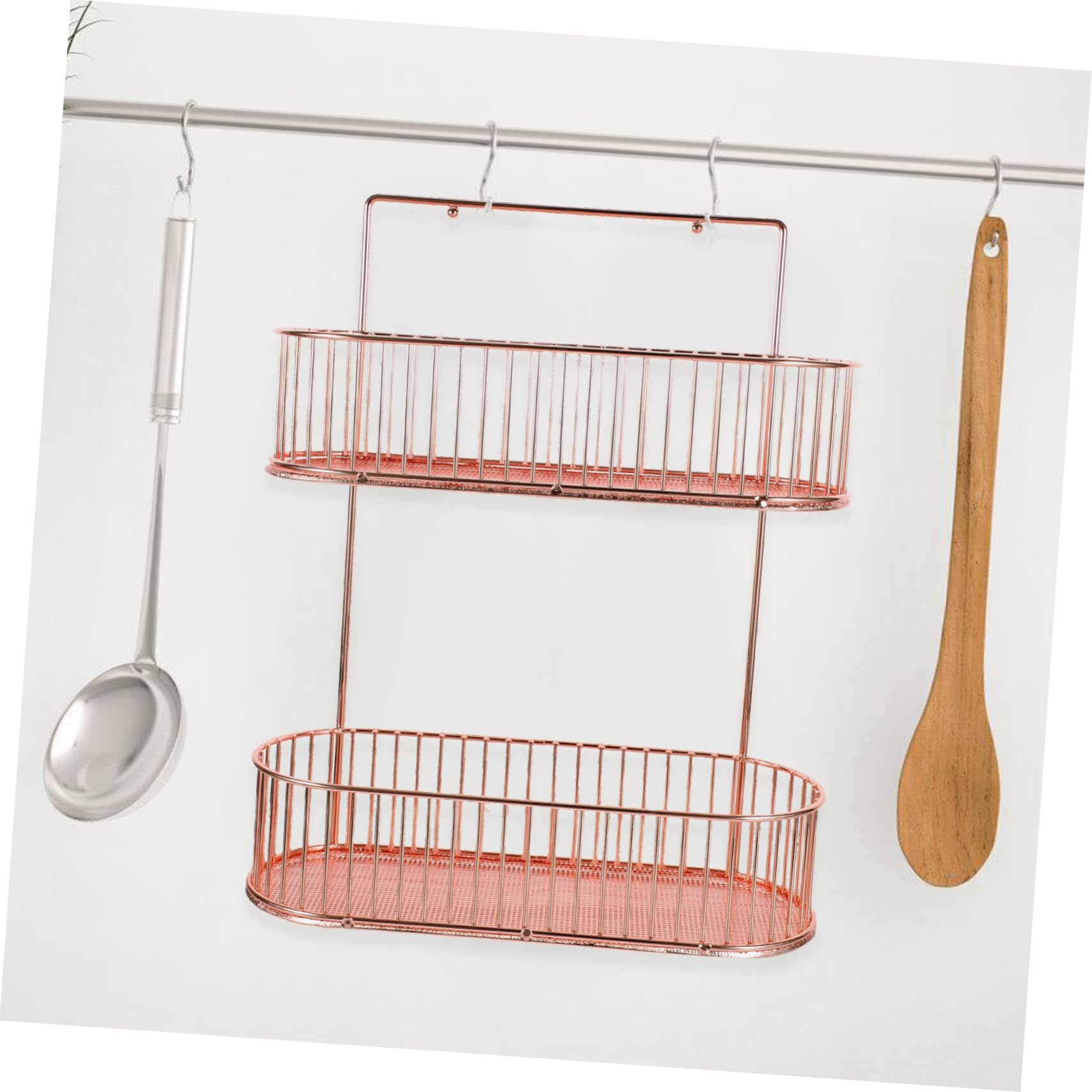 CHILDWEET Wandmontiertes Gewürzregal aus Eisen ohne Bohren Hängeregal Küchenorganizer für Bad Balkon und Schlafzimmer